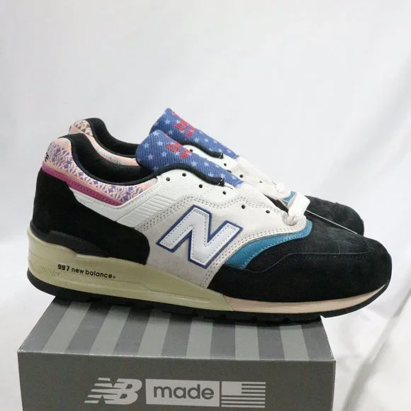 NEW BALANCE 997 Black Beige 'Patchwork' Sneakers Sz 10 Men New In Box - Picture 5 of 13